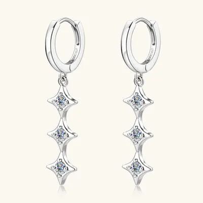 Lab Created Diamond 925 Sterling Silver Geometric Shape Earrings
