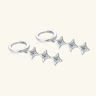 Lab Created Diamond 925 Sterling Silver Geometric Shape Earrings