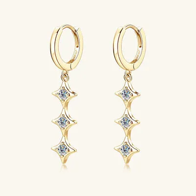 Lab Created Diamond 925 Sterling Silver Geometric Shape Earrings