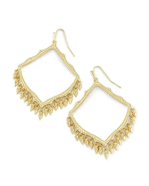 Lacy Fringe Earrings in Gold