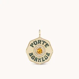Large Porte Bonheur Charm Citrine