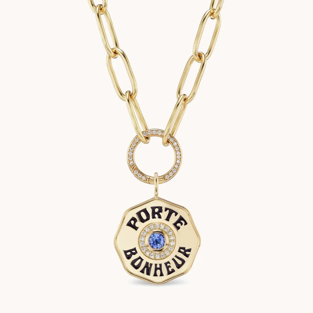 Large Tanzanite Porte Bonheur Sardinia III Necklace