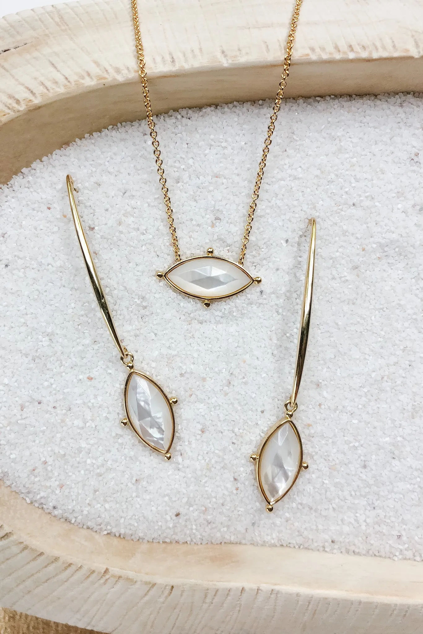 Lauren Earrings, Ivory Mother of Pearl