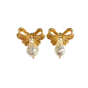 LBLOX Lux Bow Pearl Earrings