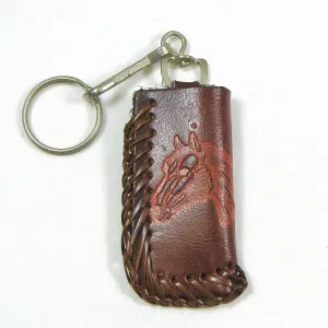 LC02-35C  Laced Lighter Case - Brown Horse