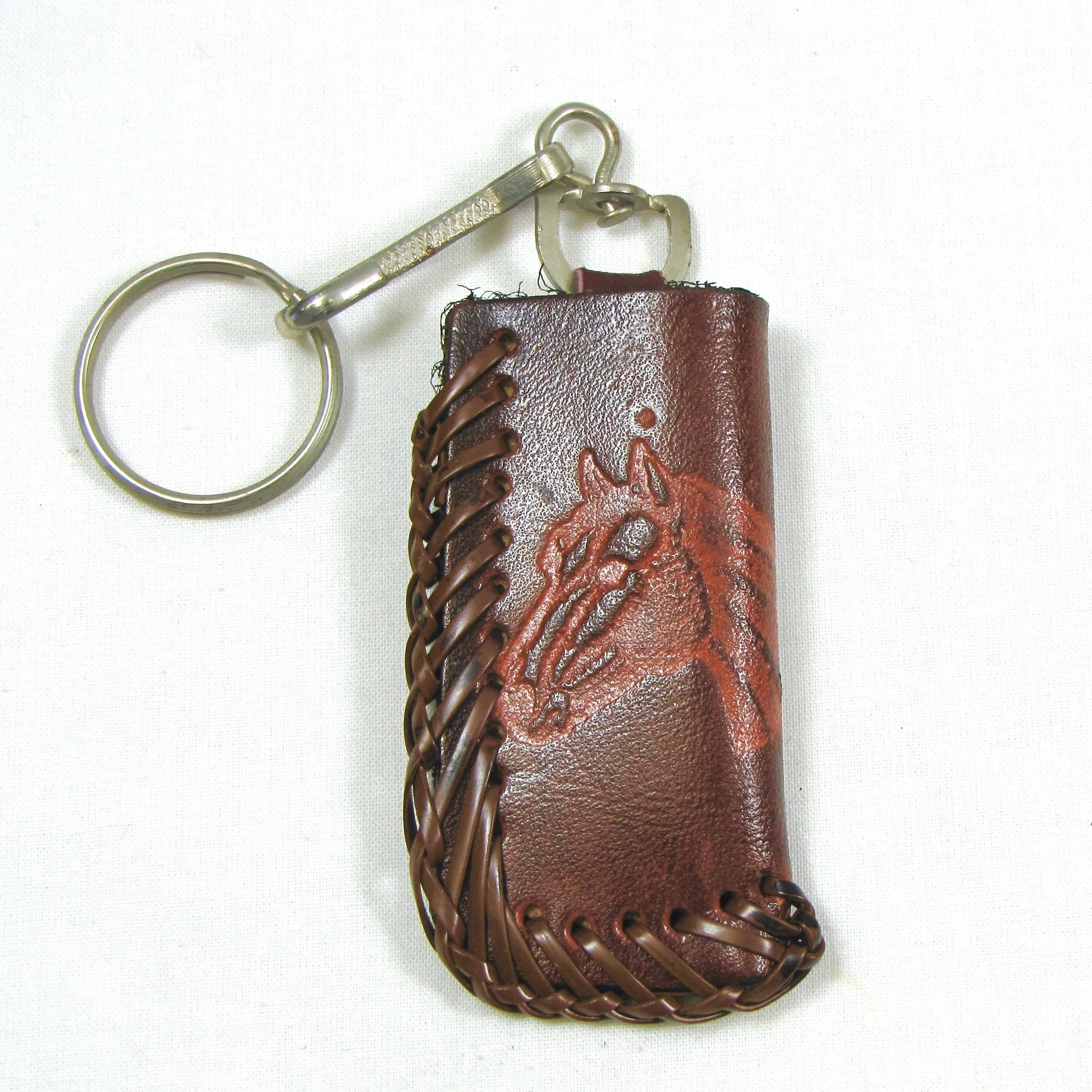 LC02-35C  Laced Lighter Case - Brown Horse