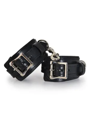 Leather Bondage Deluxe Padlock Ankle Cuffs