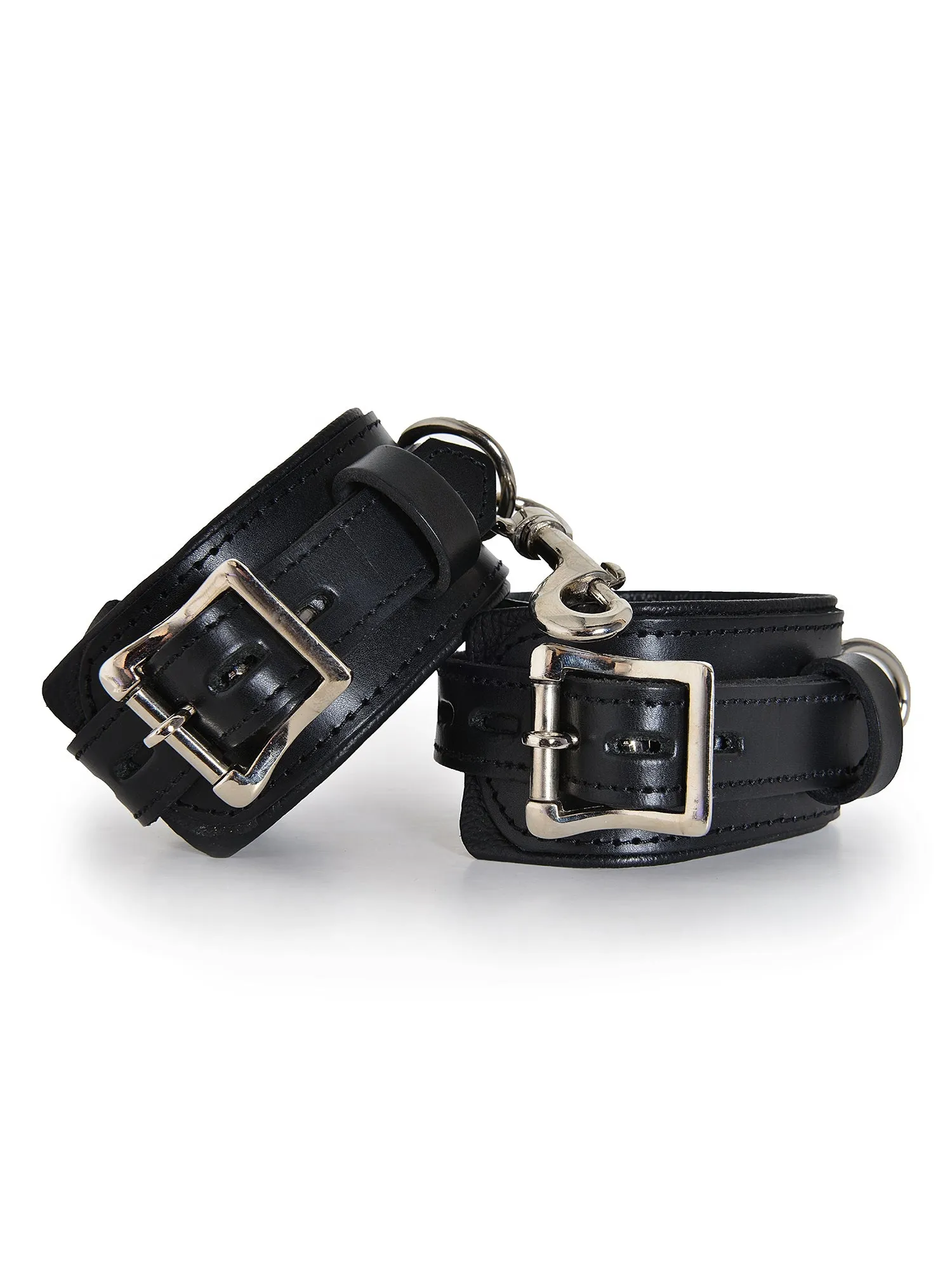 Leather Bondage Deluxe Padlock Ankle Cuffs