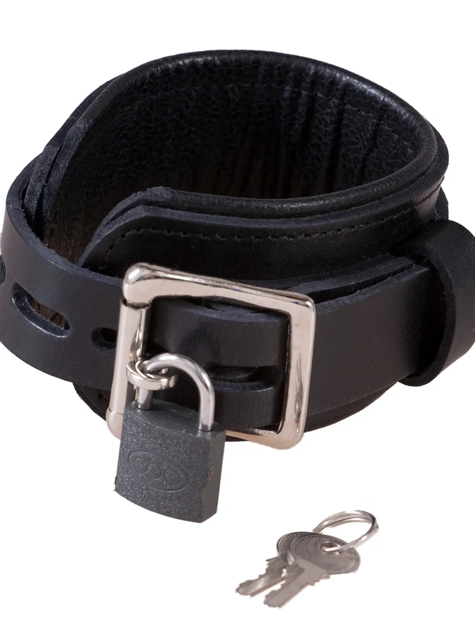 Leather Bondage Deluxe Padlock Ankle Cuffs