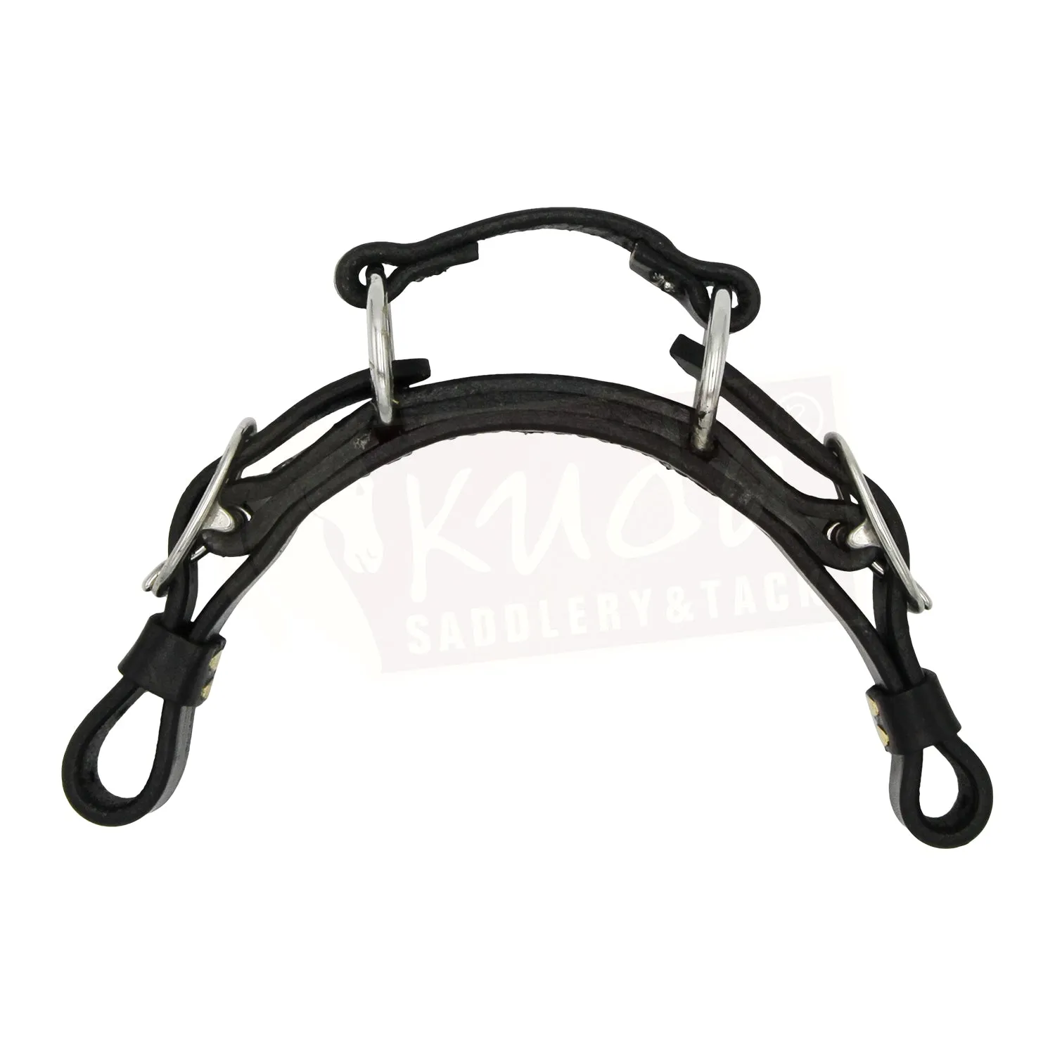 Leather Curb - Flat with 2 S.S. Rings