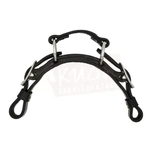 Leather Curb - Flat with 2 S.S. Rings