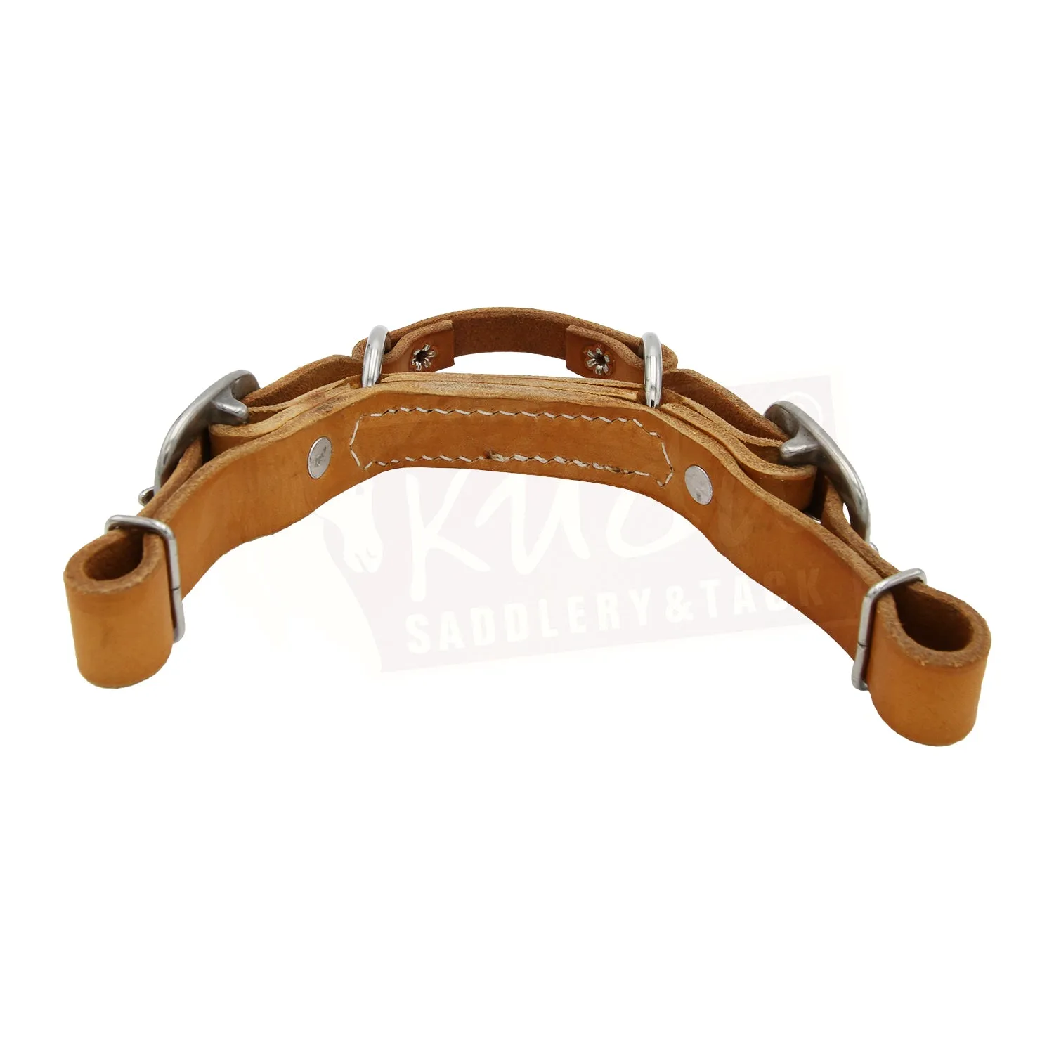 Leather Curb - Flat with 2 S.S. Rings