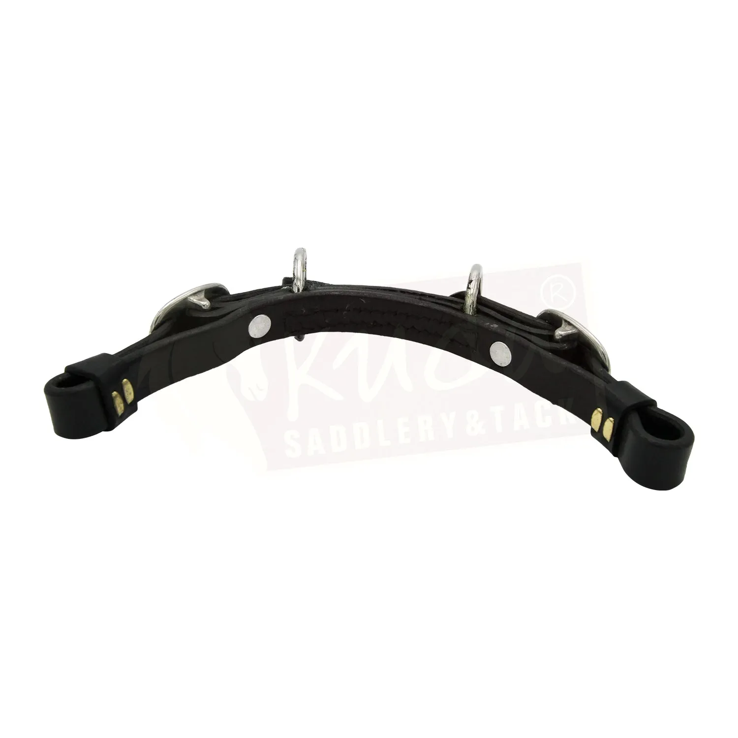 Leather Curb - Flat with 2 S.S. Rings