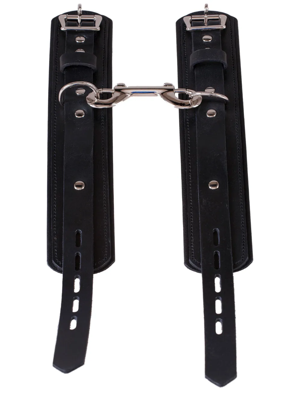 Leather Deluxe Padlock Wrist Cuffs