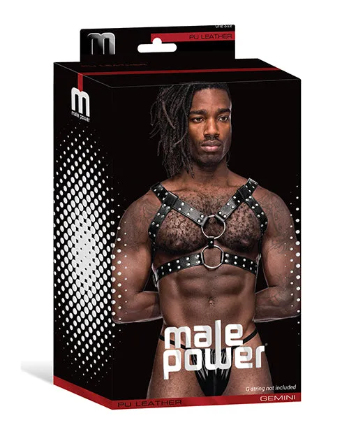 Leather Gemini Double Ring Harness Black O-s