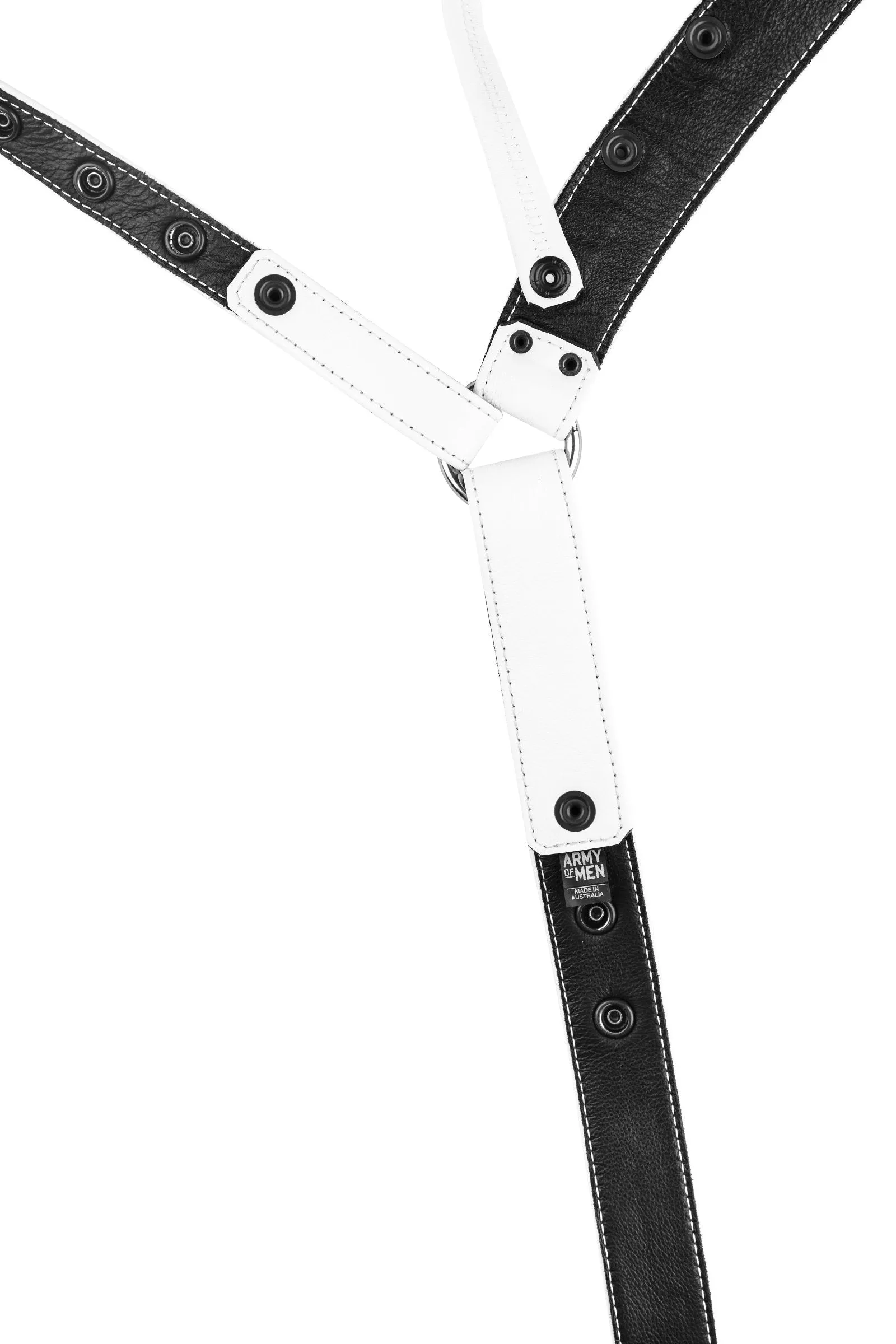 LEATHER JOCK - White & Stainless Steel