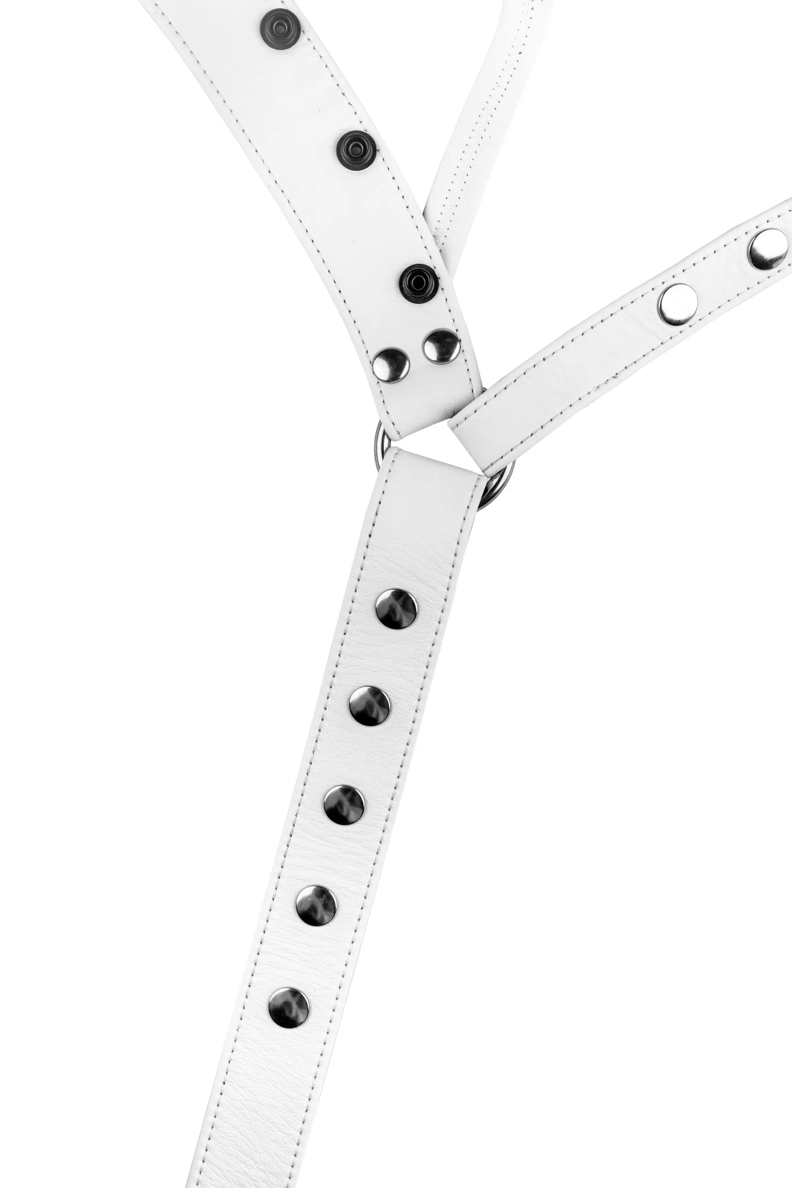 LEATHER JOCK - White & Stainless Steel