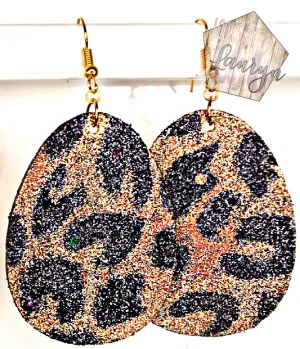 Leopard Print Egg Easter Earrings