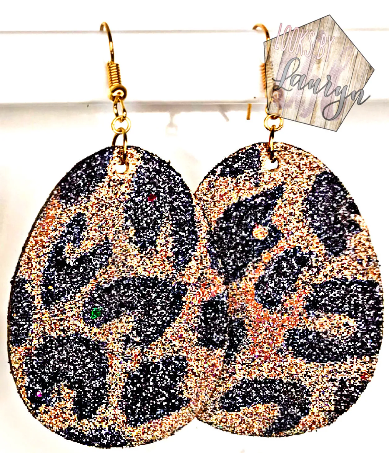 Leopard Print Egg Easter Earrings