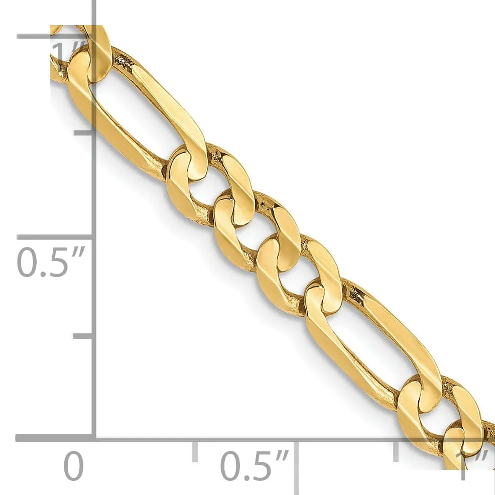 Leslie 10k Yellow Gold 4.5mm Light Figaro Chain
