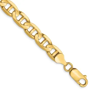 Leslie 14k Yellow Gold 7mm Concave Anchor Chain