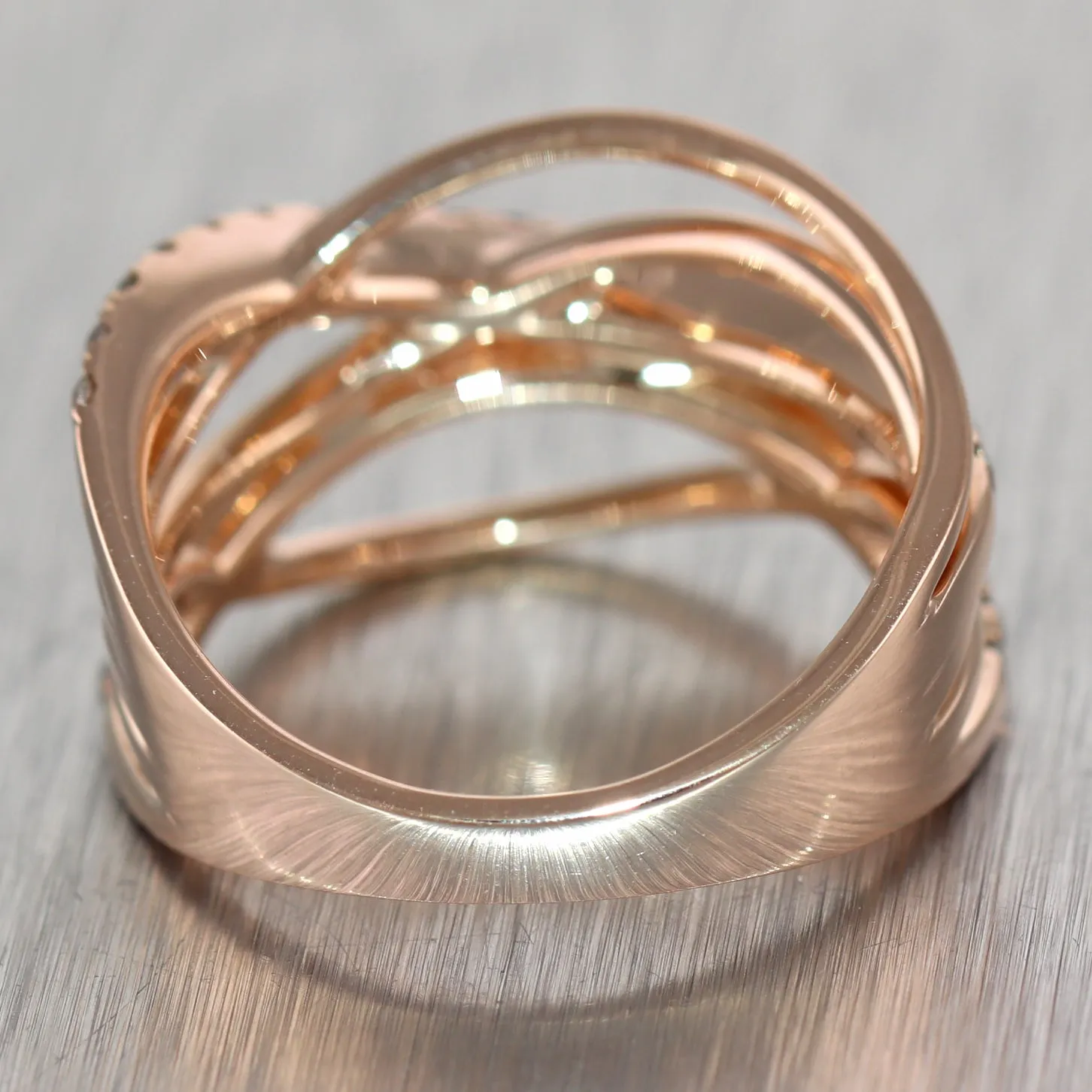 LeVian 14k Rose Gold 1ctw Diamond Wave Ring