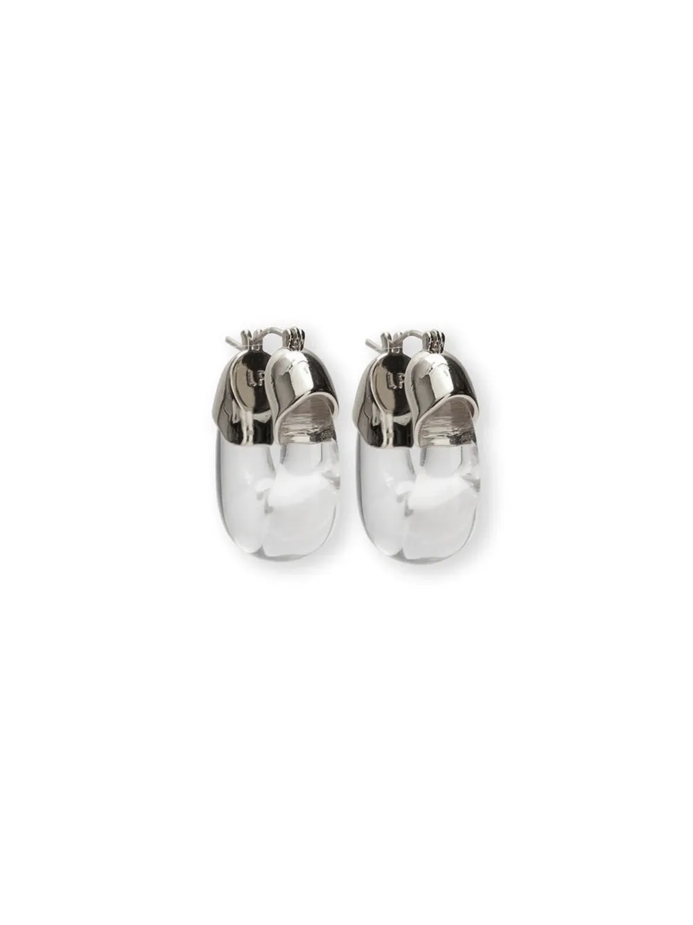 Lizzie Fortunato Mini Organic Hoops in Silver/Clear