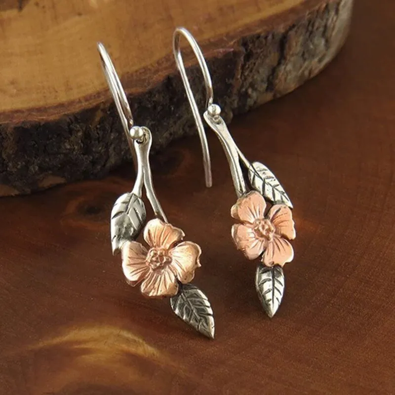 Lotus Petal Flower Stud Earrings For Women Party Gift Jewelry