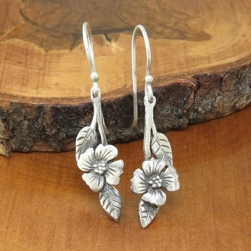 Lotus Petal Flower Stud Earrings For Women Party Gift Jewelry