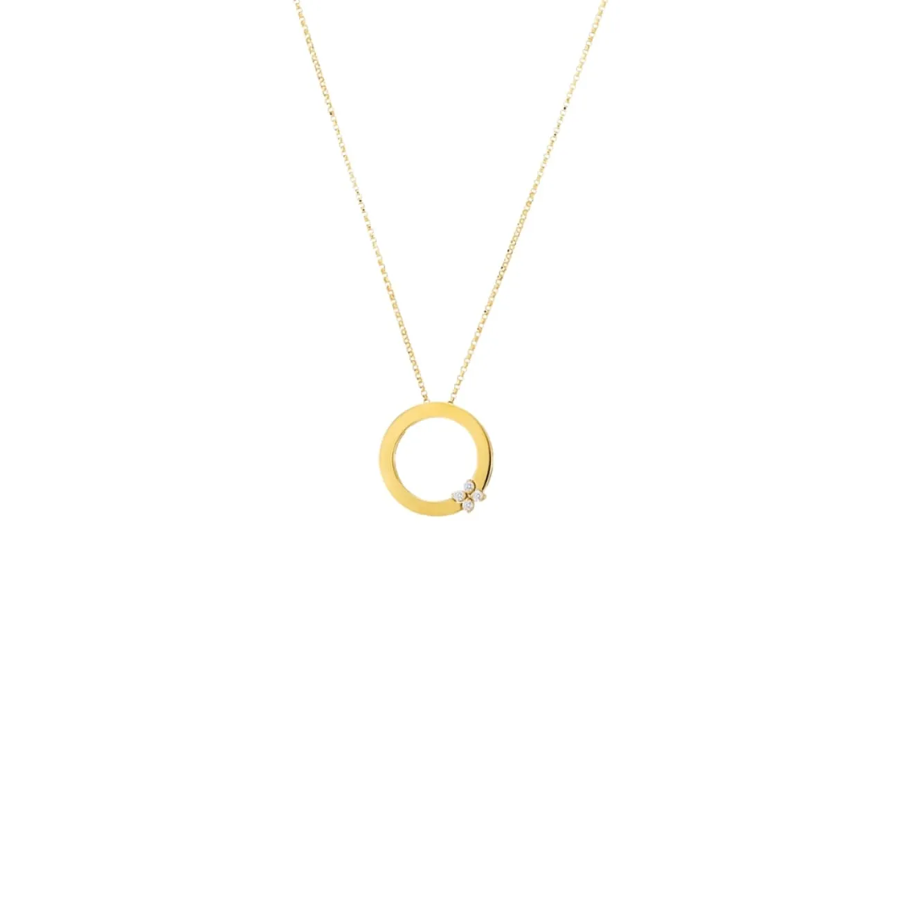Love In Verona 18K Yellow Gold Circle Of Life Flower Diamond Necklace