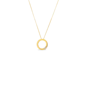 Love In Verona 18K Yellow Gold Circle Of Life Flower Diamond Necklace