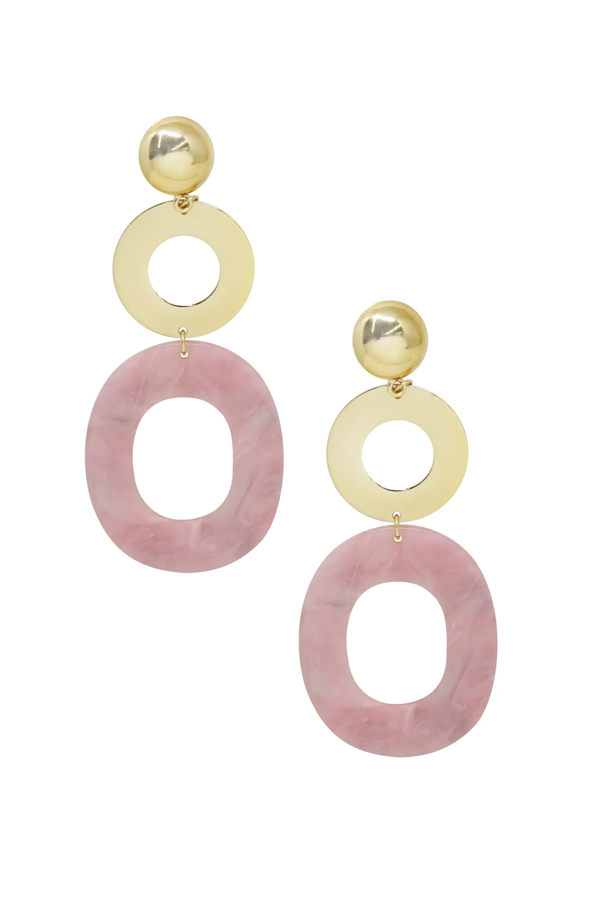 Lovely Resin Drop 18k Gold Plated Earrings