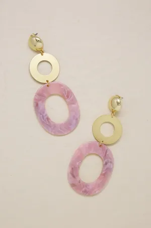 Lovely Resin Drop 18k Gold Plated Earrings