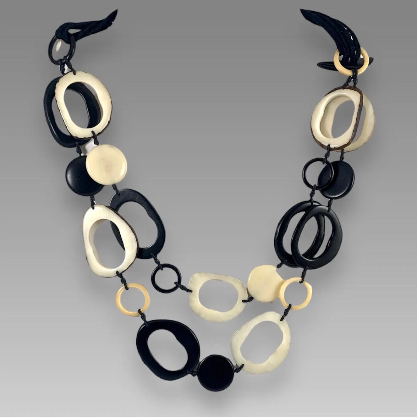 Lula Castillo Necklace, Cordoba, Black/White