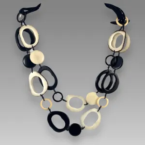 Lula Castillo Necklace, Cordoba, Black/White
