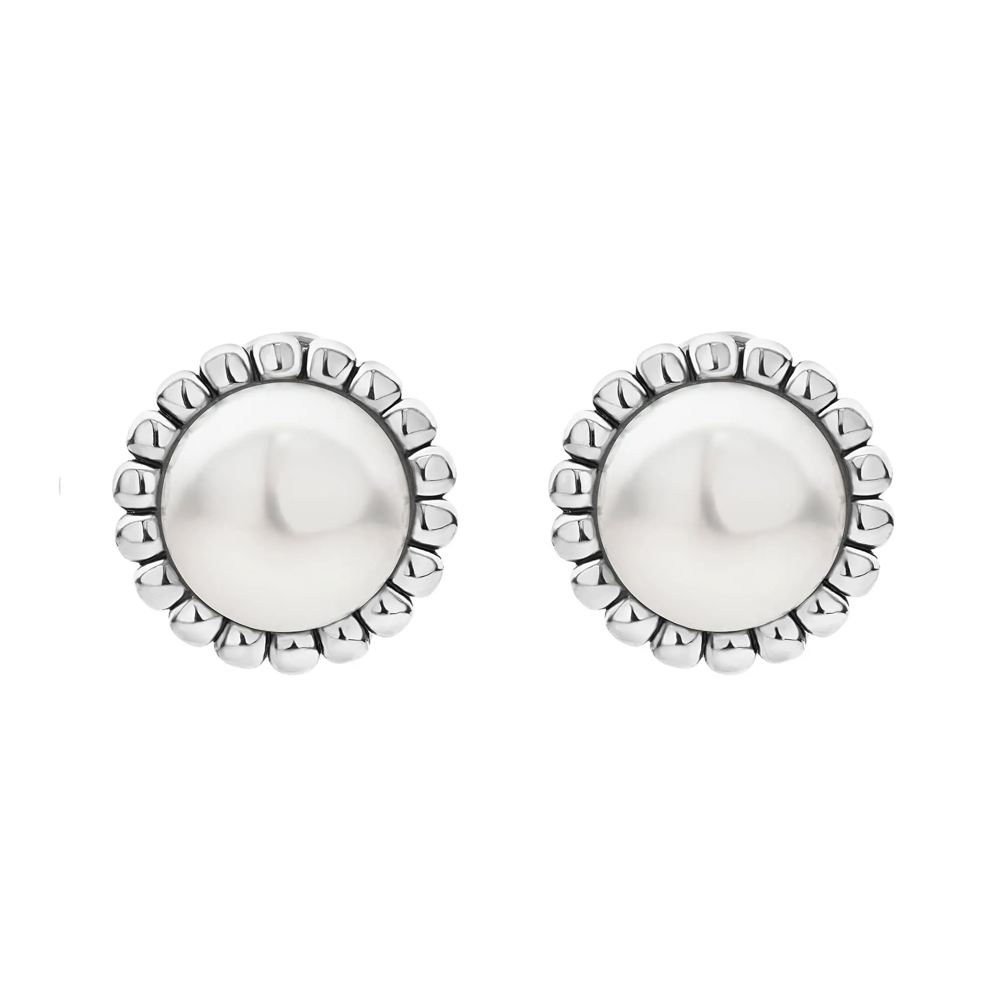 Luna Fluted Pearl Stud Earrings