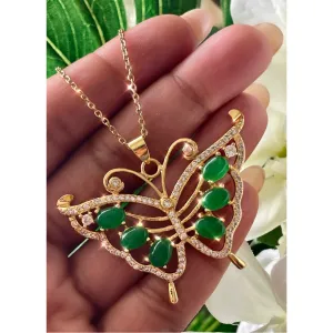 Luna Jade Butterfly Necklace