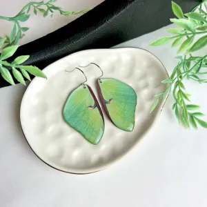 Luna Moth Wing Earrings (F) Top Wings