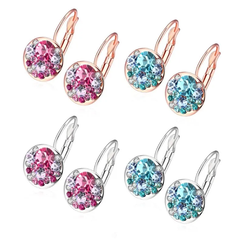 Luxury Blue Stud Earrings For Women  Anniverssary Jewelry Gift