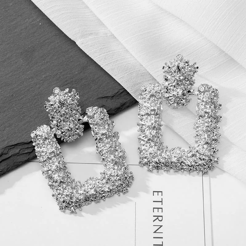 Luxury Diamond SHiny Fashion Statement Earrings Large Geometric Earrings For Women Hanging Dangle Earrings
