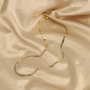 Made to Order - Solid 18K Gold Herringbone Chain Necklace