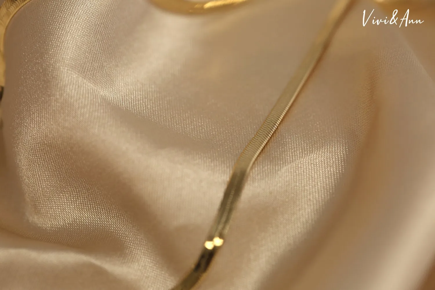 Made to Order - Solid 18K Gold Herringbone Chain Necklace