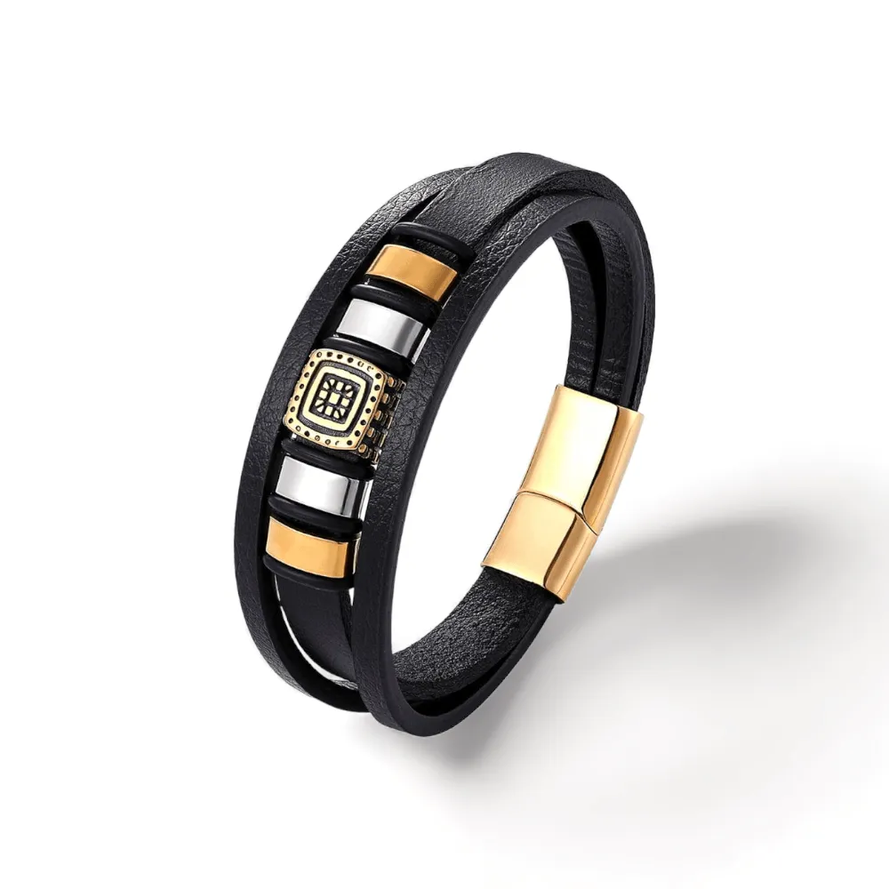 Magnetic Clasp Men Braided Leather Bracelets