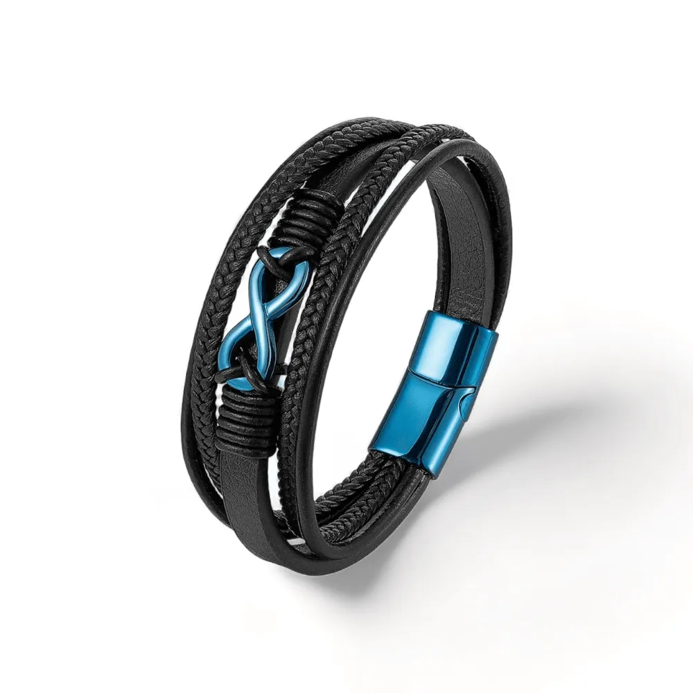 Magnetic Clasp Men Braided Leather Bracelets