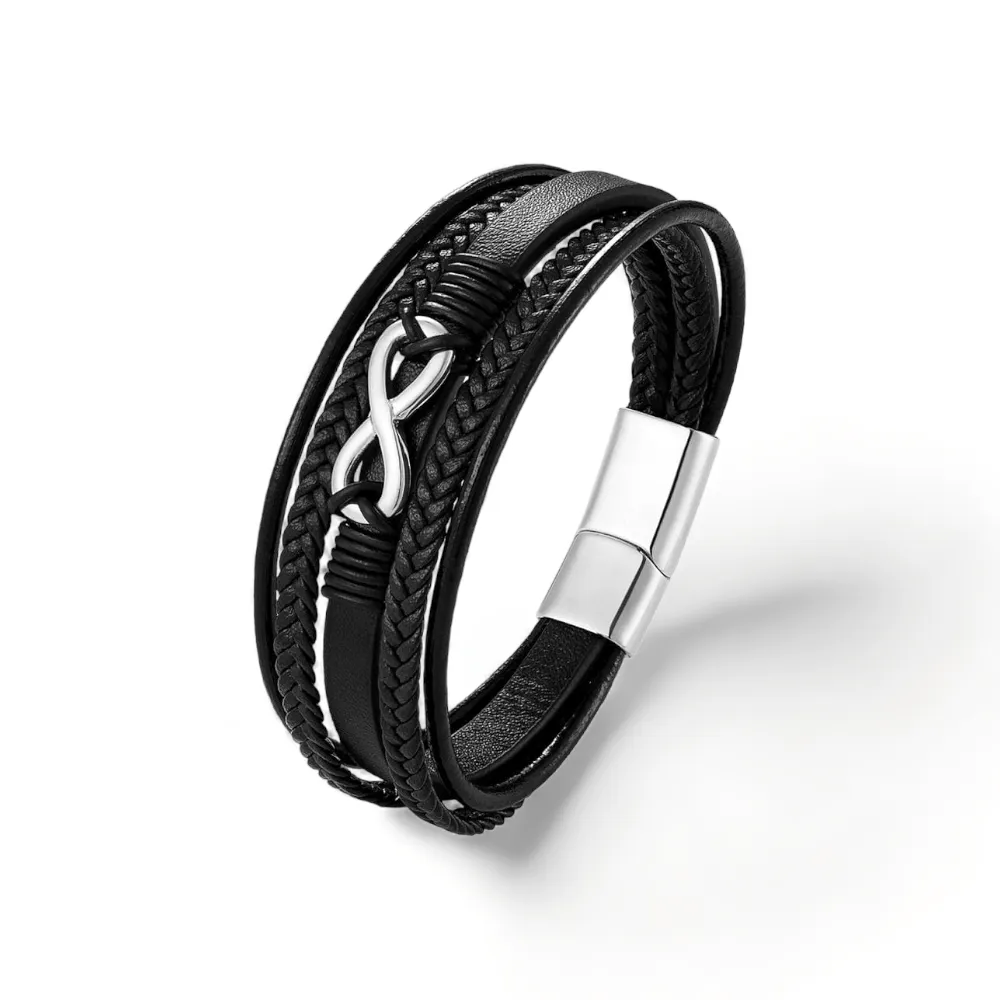 Magnetic Clasp Men Braided Leather Bracelets