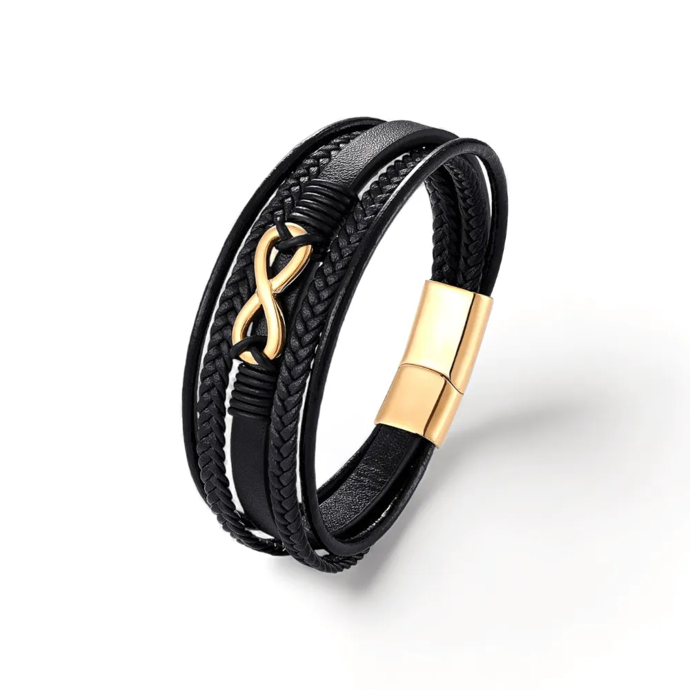 Magnetic Clasp Men Braided Leather Bracelets