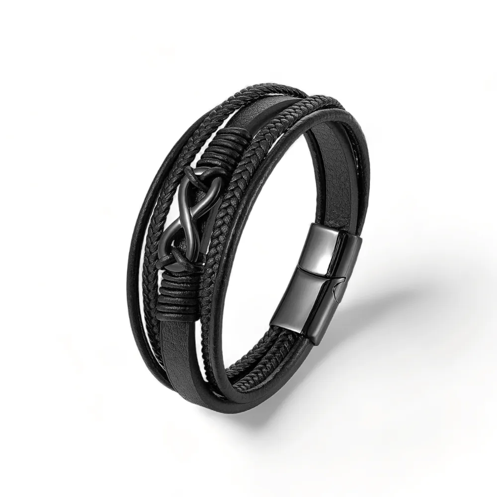Magnetic Clasp Men Braided Leather Bracelets