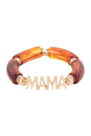 Mama Tubular Beads Resin Stretch Bracelet Leopard - Pack of 6