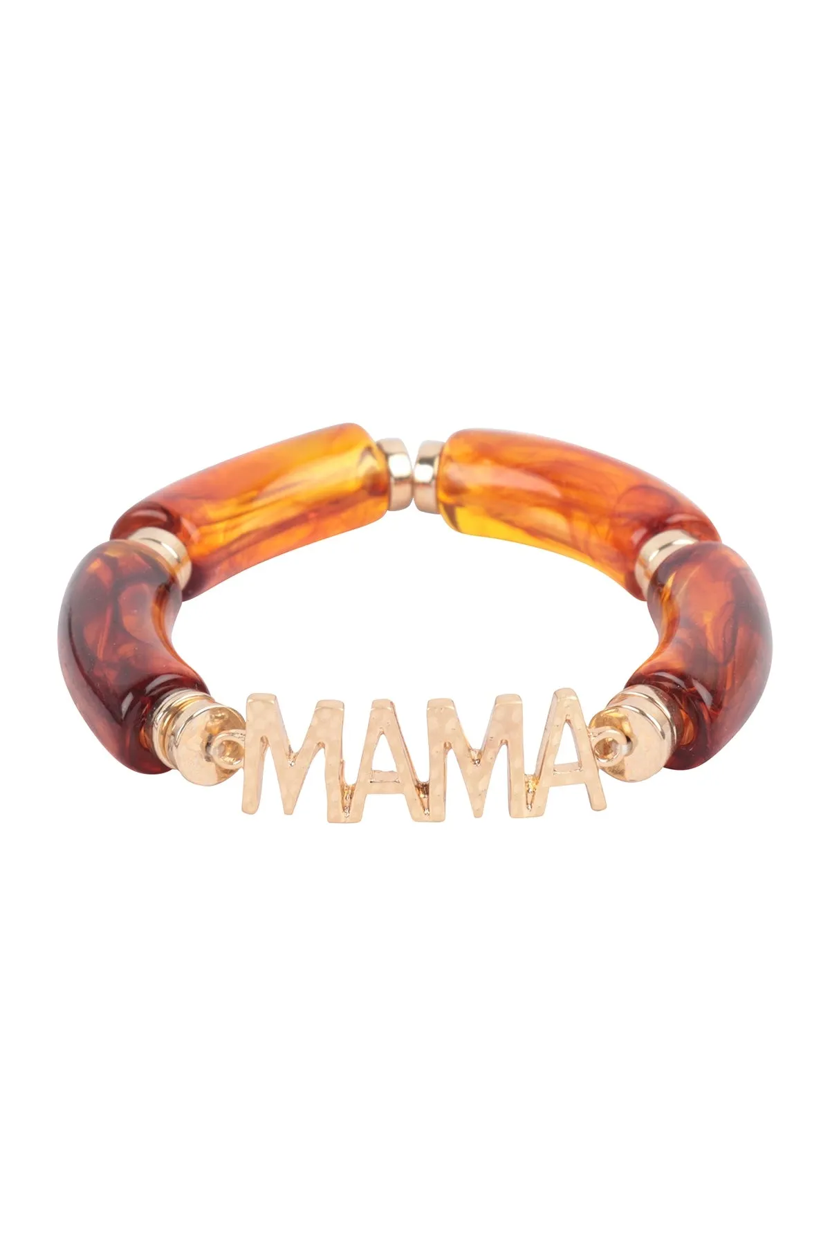 Mama Tubular Beads Resin Stretch Bracelet Leopard - Pack of 6