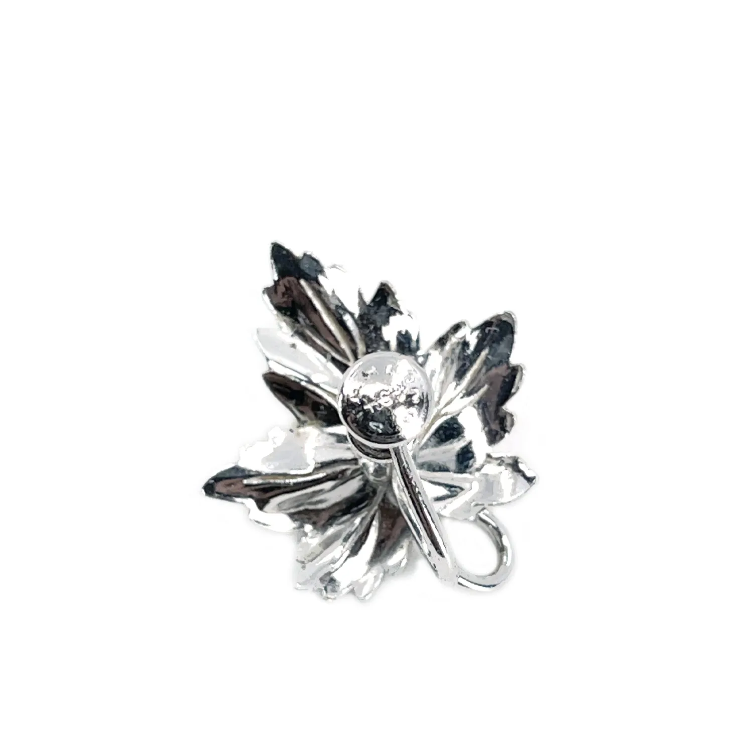 Maple Leaf Harry S. Bick Akoya Saltwater Cultured Pearl Screwback Earrings- Sterling Silver
